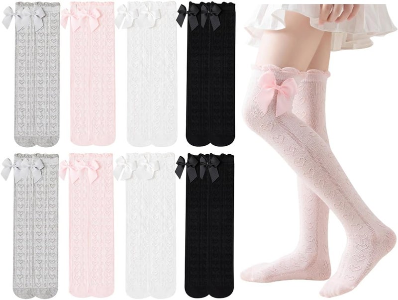 Toptim Kid Girls Knee High Stockings or Over Calf Socks Cotton Princess Tube Dress Socks - Image 1